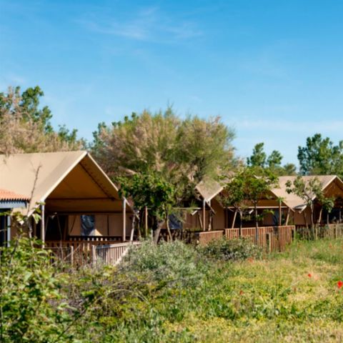 Canvas and wooden tent 6 persons - SUNLODGE PRESTIGE ETANG 2BED 1BATH