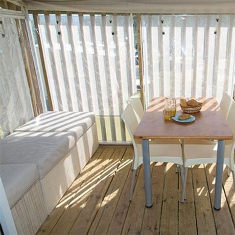 CANVAS AND WOOD TENT 5 people - Hybrid Lodge Tent | 2 Bedrooms | 4/5 Pers. | 1 Bathroom | Clim.