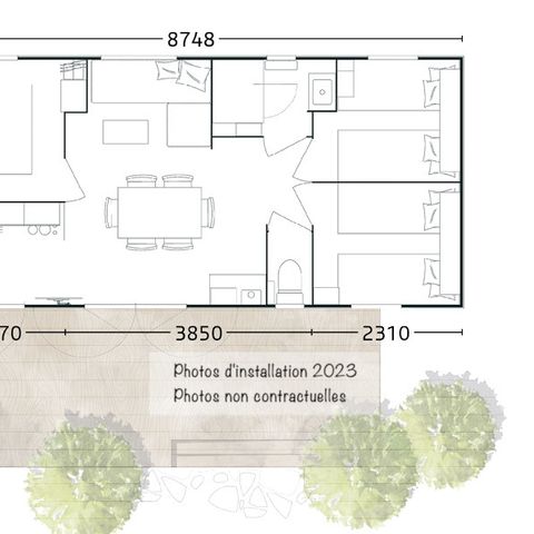 MOBILE HOME 6 people - Premium area 33m² Clim TV