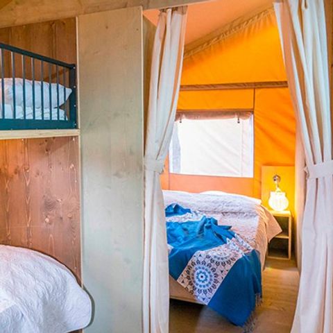 CANVAS AND WOOD TENT 6 people - Tente Safari | 3 Ch. | 6 Pers. | 1 SDB | Clim.