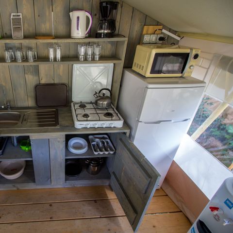 CANVAS AND WOOD TENT 5 people - Safari tent + sanitary + airco (5P) 