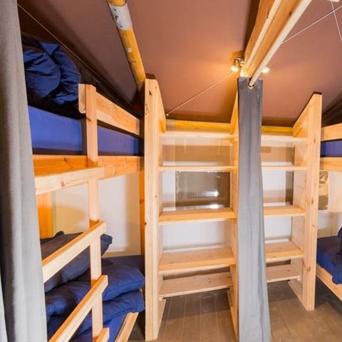 CANVAS AND WOOD TENT 5 people - Safari tent Sunset + sanitary facilities + air conditioning (6P)