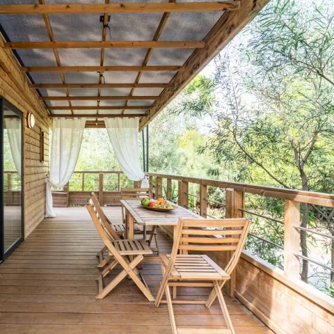 CANVAS AND WOOD TENT 5 people - Lodge Kabane sur Pilotis 3 Rooms 5 Persons Air-conditioned + TV