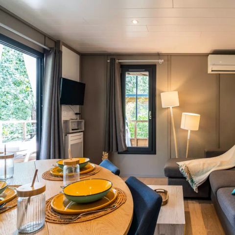 Canvas and wooden tent 5 persons - Lodge Kabane sur Pilotis 3 Rooms 5 Persons Air-conditioned + TV