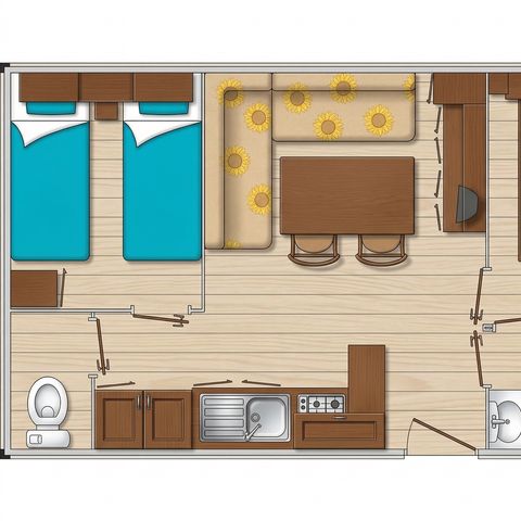 MOBILE HOME 6 people - 2 bedrooms - TV