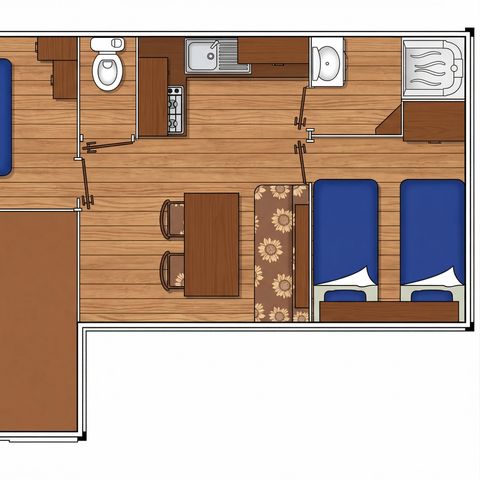 MOBILE HOME 6 people - 2 bedrooms - TV