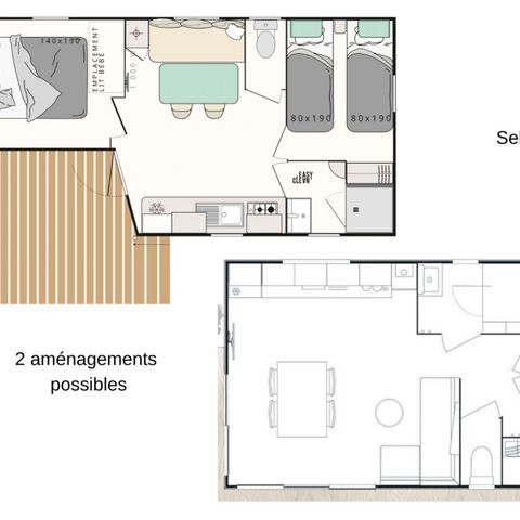 MOBILE HOME 5 people - Mobil-home Evasion+ 5 people 2 bedrooms 23m² - mobile home for 5 people