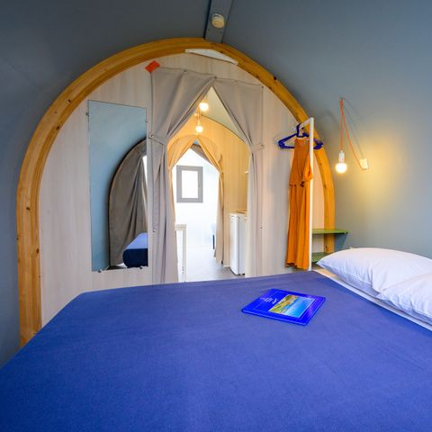 Canvas and wooden tent 4 persons - D/ TENTE COCO SWEET 2 bd / 4p - 16m²- Canvas awning