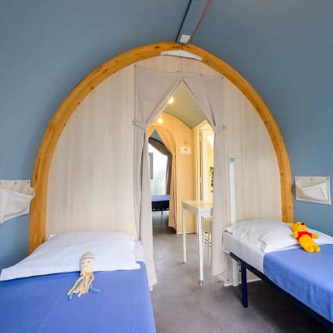 Canvas and wooden tent 4 persons - D/ TENTE COCO SWEET 2 bd / 4p - 16m²- Canvas awning