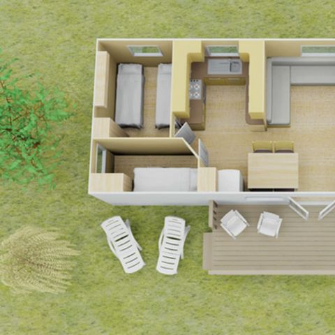 MOBILE HOME 8 people - Homair mobil homes at camping La Guyonnière Classic XL | 3 Bedrooms | 6/8 People | Raised terrace