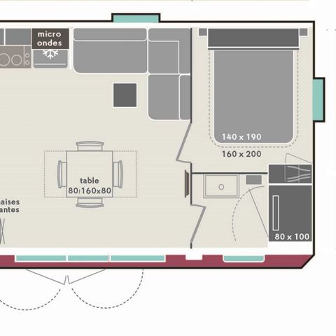 Mobile home 6 persons - Cottage Brasilia 6 pers 3 Ch 1 Sdb ***