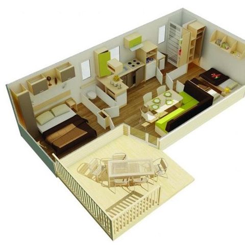 Mobile home 4 persons - Pacific 2007 29m2 with TV