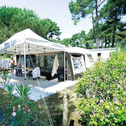 Pitch - Privilege package (1 tent, caravan or motor home / 1 car / 10A electricity) + Water connection and drainage