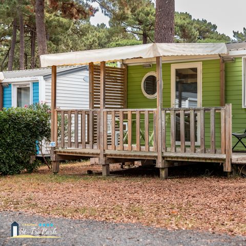 MOBILE HOME 2 people - Comfort mobile home 18.60 m² (1 bedroom) + semi-covered wooden terrace
