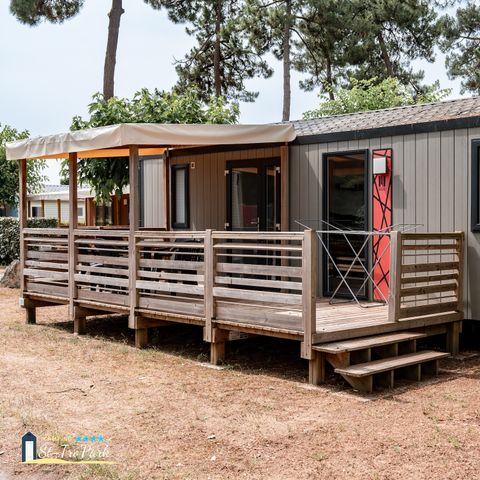 MOBILE HOME 6 people - Premium mobile home 33m² (3 bedrooms) + Dishwasher + 160cm bed + 15m² semi-covered terrace