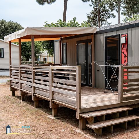MOBILE HOME 6 people - Premium mobile home 33m² (3 bedrooms) + Dishwasher + 160cm bed + 15m² semi-covered terrace