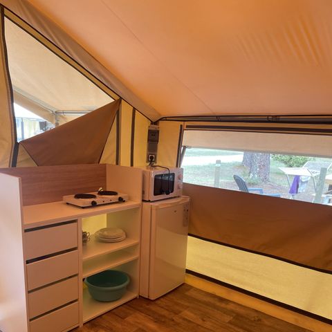CANVAS AND WOOD TENT 4 people - wooden floor, 2 bedrooms, fitted kitchen, terrace