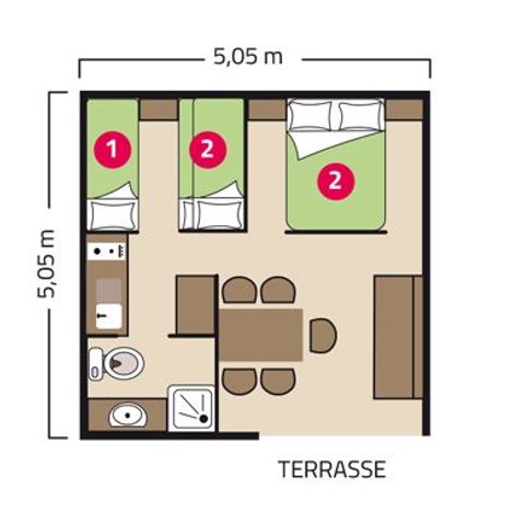 CHALET 5 people - COMFORT MOREA