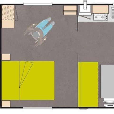 Mobile home 5 persons - Cottage 33 m² Reduced mobility 2 bedrooms TV/CLIM