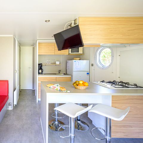 MOBILE HOME 4 people - Mobile home Premium 27 m² 2 bedrooms + covered terrace 9m² + TV + Air conditioning + River view 4 pers