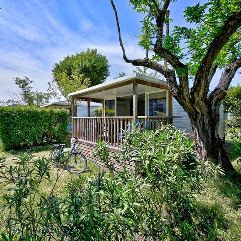 MOBILE HOME 4 people - Mobile home Premium 27 m² 2 bedrooms + covered terrace 9m² + TV + Air conditioning + River view 4 pers