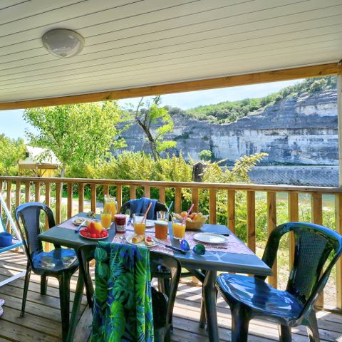 MOBILE HOME 4 people - Mobile home Premium 27 m² 2 bedrooms + covered terrace 9m² + TV + Air conditioning + River view 4 pers