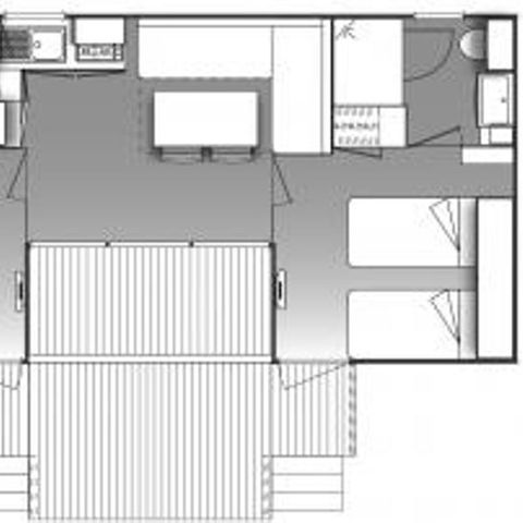 MOBILE HOME 4 people - Mobile home Premium 32m² 2 bedrooms + 2 bathrooms + covered terrace 9m² + TV + Air conditioning 4 pers