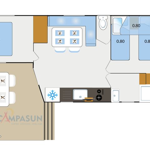 MOBILE HOME 4 people - Mobile home Saint-Cyr - 26m² - 2 Bedrooms