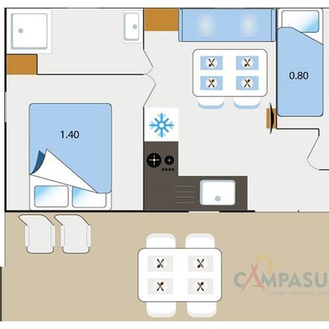 MOBILE HOME 4 people - Mobile home Bandol - 21m² - 2 Bedrooms