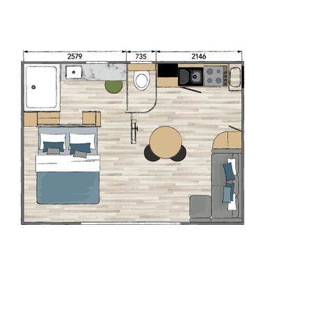 MOBILE HOME 2 people - Sunêlia Luxe TAOS S2 2 pers. 1 bedroom. 1 bathroom. with or without private jacuzzi