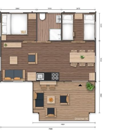 CANVAS AND WOOD TENT 5 people - TENTE LODGE 40 m2 2 rooms 4/5 people