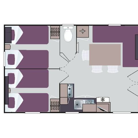 MOBILE HOME 6 people - Leisure 6 people 3 bedrooms 30m²