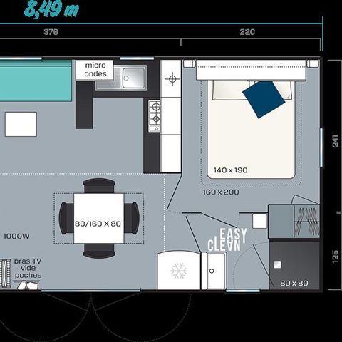 MOBILE HOME 6 people - 3 bedrooms, LUXURY, 34m2 category 4