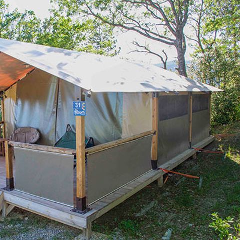 CANVAS AND WOOD TENT 5 people - FREEFLOWER (Without sanitary facilities)