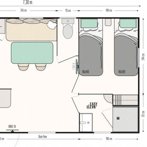 Mobile home 4 persons - MH Riviera suite TOP 2Ch 4P