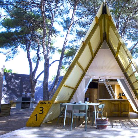 Canvas and wooden tent 4 persons - LODGE KENTIA