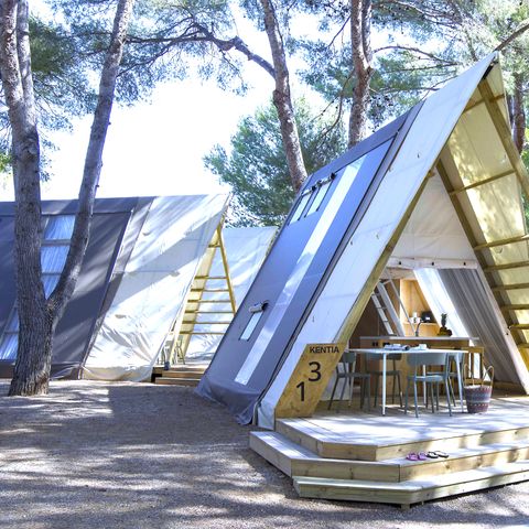Canvas and wooden tent 4 persons - LODGE KENTIA