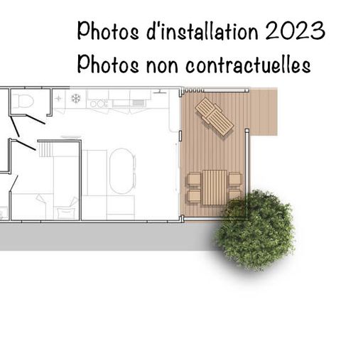 MOBILE HOME 4 people - Family Premium BDL 28m² - Air conditioning + TV + Covered terrace