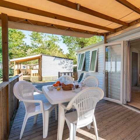 MOBILE HOME 6 people - Comfort XL | 2 Bedrooms | 4/6 Pers | Raised terrace | Air conditioning | TV