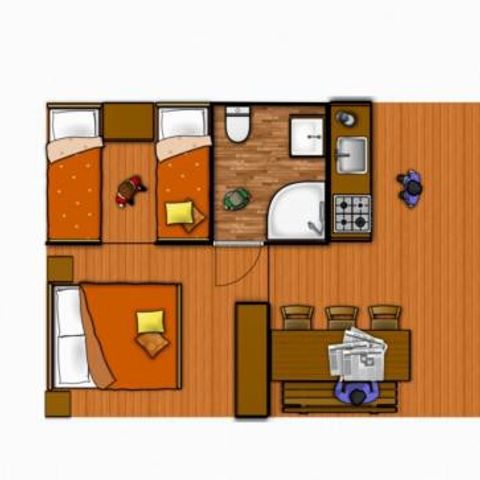 CANVAS AND WOOD TENT 5 people - Super Lodge | Super Lodge | 2 Bedrooms | 5 Pers. | Air-conditioning