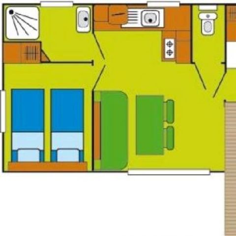 MOBILE HOME 5 people - Mobile-home | Comfort | 2 Bedrooms | 5 Pers. | Terrace Single | 1 Bathroom | Air-con.