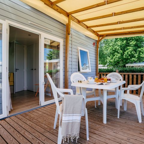 MOBILE HOME 6 people - Mobile-home | Comfort | 3 Bedrooms | 6 Pers. | Raised terrace | 1 Bathroom | Air-con.
