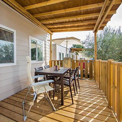 Mobile home 6 persons - Mobile-home | Comfort | 2 Bedrooms | 4/6 Pers. | Raised terrace | Air-con.