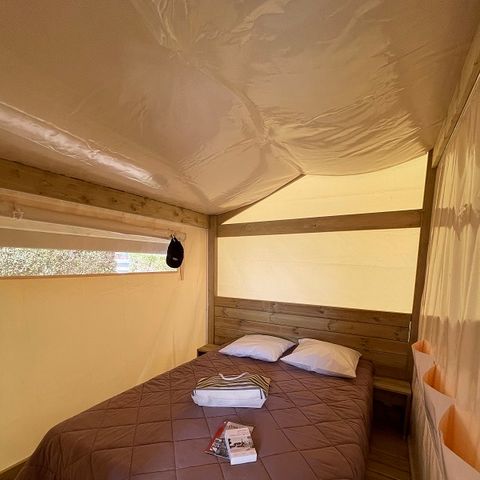 CANVAS AND WOOD TENT 5 people - FreeFlower Standard 30m² Lodge Tent (2 bedrooms) + Terrace, sleeps 5