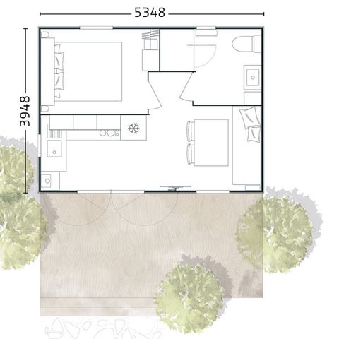 Mobile home 4 persons - Comfort - 20m² - 1 bedroom - Terrace - Sleeps 2–4