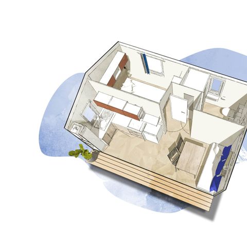 Mobile home 4 persons - Comfort - 20m² - 1 bedroom - Terrace - Sleeps 2–4