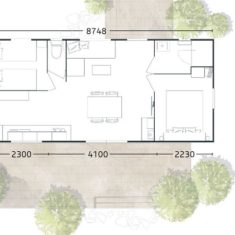 Mobile home 6 persons - Premium - 33m² - 2 bedrooms - Terrace - Sleeps 4–6