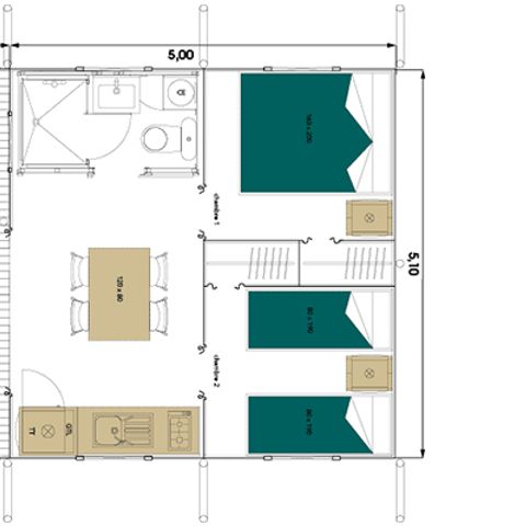 CANVAS AND WOOD TENT 5 people - BIRDYLODGE