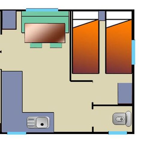 MOBILE HOME 4 people - PREMIUM COMFORT COTTAGE