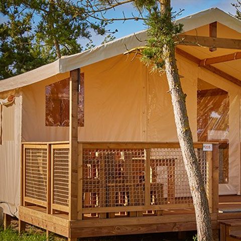 Canvas and wooden tent 5 persons - Super Lodge Tent | 2 Bedrooms | 4/5 Pers. | 1 Bathroom
